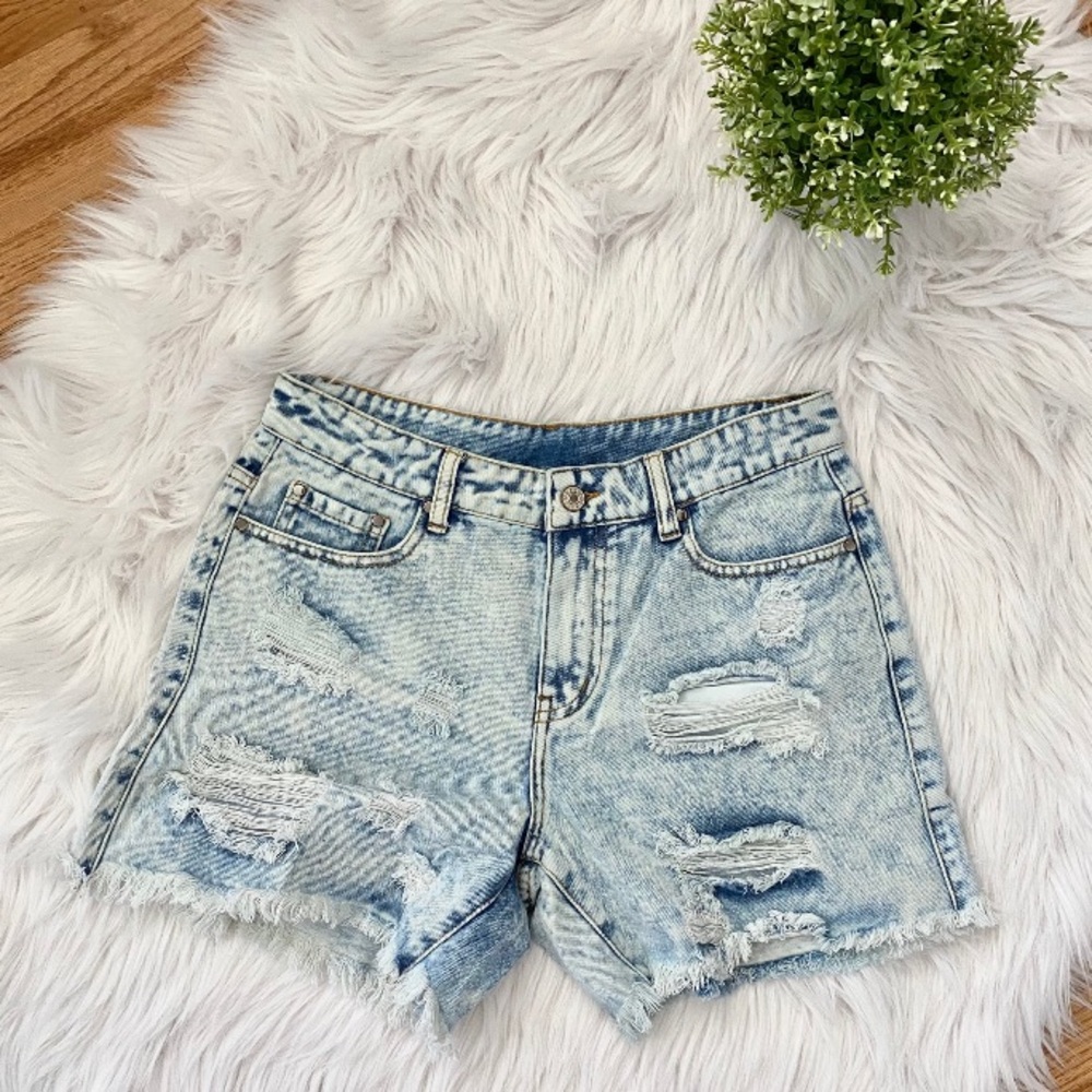 Light blue jean shorts
